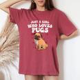 Cute Pug For Girls Dog Owner Puppy Pug Lover Women's Oversized Comfort T-Shirt Crimson