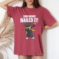 Dabbing Graduation Boy 2Nd Grade Nailed It Class Of 2024 Women's Oversized Comfort T-Shirt Crimson