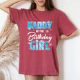 Daddy Of The Birthday Girl Family Snowflakes Winter Party Women's Oversized Comfort T-Shirt Crimson