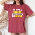 Darren My Mom Said I'm Special Women's Oversized Comfort T-Shirt Crimson
