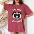 Dead Inside But Caffeinated Coffee Skeleton Hands Heart Women's Oversized Comfort T-Shirt Crimson