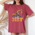 Dirty 3Rd-Y 3 Years Old Boys Girls Excavator 3Rd Birthday Women's Oversized Comfort T-Shirt Crimson