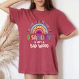 Disability Is Not A Bad Word Disability Pride Month Rainbow Women's Oversized Comfort T-Shirt Crimson