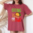 Eating Tacos For Two Cute Mexican Food Pregnancy Quote Women's Oversized Comfort T-Shirt Crimson