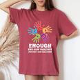 Enough End Gun Violence Protect Orange Mom Dad Parents Women's Oversized Comfort T-Shirt Crimson