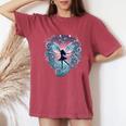 Fairy Heart Stars Vintage Love Fairies Fantasy Girls Women's Oversized Comfort T-Shirt Crimson