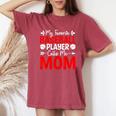 My Favorite Baseball Player Calls Me Mom Women's Oversized Comfort T-Shirt Crimson