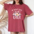 My Favorite People Call Me Gigi Floral Birthday Gigi Women's Oversized Comfort T-Shirt Crimson