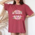 My Favorite People Call Me Mama Floral Mother's Day Women's Oversized Comfort T-Shirt Crimson