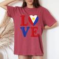 Filipino Patriotic & From Philippines Flag Country Women's Oversized Comfort T-Shirt Crimson