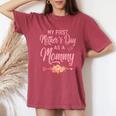 My First Mother's Day As A Mommy 2024 New Mom Women's Oversized Comfort T-Shirt Crimson