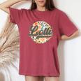 Floral Lolli Retro Groovy Mother's Day Birthday Women's Oversized Comfort T-Shirt Crimson