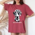 Flowers Giant Adorable Large Gentle Dog Lover Great Dane Mom Women's Oversized Comfort T-Shirt Crimson