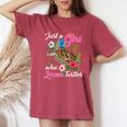 Fun Just A Girl Who Loves Turtles And Girls Cute Women's Oversized Comfort T-Shirt Crimson