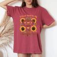 Chocolate Lab Saying Labrador Sunflower Dog Lover Women's Oversized Comfort T-Shirt Crimson