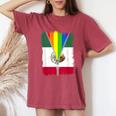 Lgbt Mexico Flag Zip Rainbow Mexican Gay Pride Women's Oversized Comfort T-Shirt Crimson