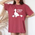 Mama Duck Mother T I Duckling Babies Mom Of 2 Women's Oversized Comfort T-Shirt Crimson