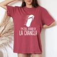 Mexican Meme Afraid Of The Flying La Chancla Survivor Women's Oversized Comfort T-Shirt Crimson