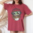 Sarcastic Coffee & Owl Lovers Cute Vintage Gamer Women's Oversized Comfort T-Shirt Crimson