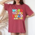 Teacher Sayings Weird Teachers Build Character Vintage Women's Oversized Comfort T-Shirt Crimson