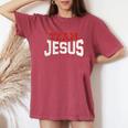 Team Jesus Christian Faith Pray God Religious Women's Oversized Comfort T-Shirt Crimson