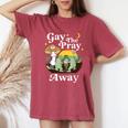 Gay The Pray Away Frog Rainbow Lgbt Gay Lesbian Pride Month Women's Oversized Comfort T-Shirt Crimson