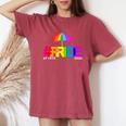 Gay Pride St Pete Florida 2024 Rainbow Flag Lgbtqia Ally Women's Oversized Comfort T-Shirt Crimson