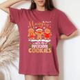 Gingerbreads Hangin' With My Preschool Cookies Teacher Xmas Women's Oversized Comfort T-Shirt Crimson