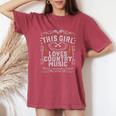 This Girl Loves Country Music Vintage Concert Nashville Women's Oversized Comfort T-Shirt Crimson