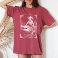 Girl Riding Alligator Weird Florida Crocodile Meme Women's Oversized Comfort T-Shirt Crimson