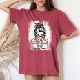 Girls Trip 2024 Messy Bun Leopard Best Friend Matching Girl Women's Oversized Comfort T-Shirt Crimson