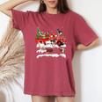 Goat Riding Red Truck Merry Christmas Farmer X-Mas Ugly Women's Oversized Comfort T-Shirt Crimson