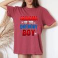 Grandma Of The Birthday Boy Matching Family Spider Web Women's Oversized Comfort T-Shirt Crimson