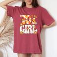 Groovy 70S Girl Hippie Theme Party Outfit 70S Costume Women Women's Oversized Comfort T-Shirt Crimson