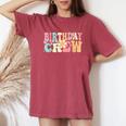 Groovy Birthday Crew Retro Party Vintage Girls Women's Oversized Comfort T-Shirt Crimson