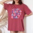 Groovy In My Mermaid Aunt Era Mermaid Girl Mermaid Auntie Women's Oversized Comfort T-Shirt Crimson