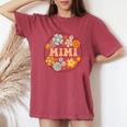 Groovy Mimi Retro Flowers Mother's Day Grandma Women's Oversized Comfort T-Shirt Crimson