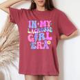 Groovy Tie Dye In My Lacrosse Girl Era Women's Oversized Comfort T-Shirt Crimson