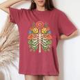 Grow Through It Flower Spine Skeleton Vintage Floral Women Women's Oversized Comfort T-Shirt Crimson