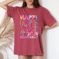 Happy Field Day 2024 Fourth Grade Field Trip Fun Day Tie Dye Women's Oversized Comfort T-Shirt Crimson