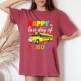 Happy Last Day Of School Bus Driver Off Duty Student Teacher Women's Oversized Comfort T-Shirt Crimson