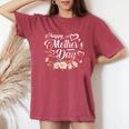 Happy Mother's Day Cute Floral For Mom Grandma Women's Oversized Comfort T-Shirt Crimson