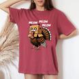 Happy Thanksgiving Turkey Fake Cat Lover Kid Women's Oversized Comfort T-Shirt Crimson