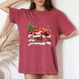 Horse Riding Red Truck Merry Christmas Farmer X-Mas Ugly Women's Oversized Comfort T-Shirt Crimson