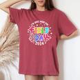 I'm Just Here For Field Day 2024 Teacher Boy Girls Field Day Women's Oversized Comfort T-Shirt Crimson