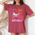 Its My 8Th Birthday Candy Candyland Birthday Girl 8 Year Old Women's Oversized Comfort T-Shirt Crimson