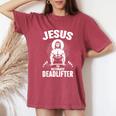 Jesus The Ultimate Deadlifter Christian Weightlifting Women's Oversized Comfort T-Shirt Crimson