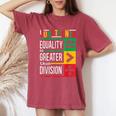 Junenth Equality Is Greater Than Division Afro Women Women's Oversized Comfort T-Shirt Crimson