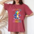 Just A Girl Who Loves Dragons Girl Colorful Dragon Women's Oversized Comfort T-Shirt Crimson