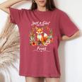 Just A Girl Who Loves Foxes For Girls Who Love Animals Women's Oversized Comfort T-Shirt Crimson